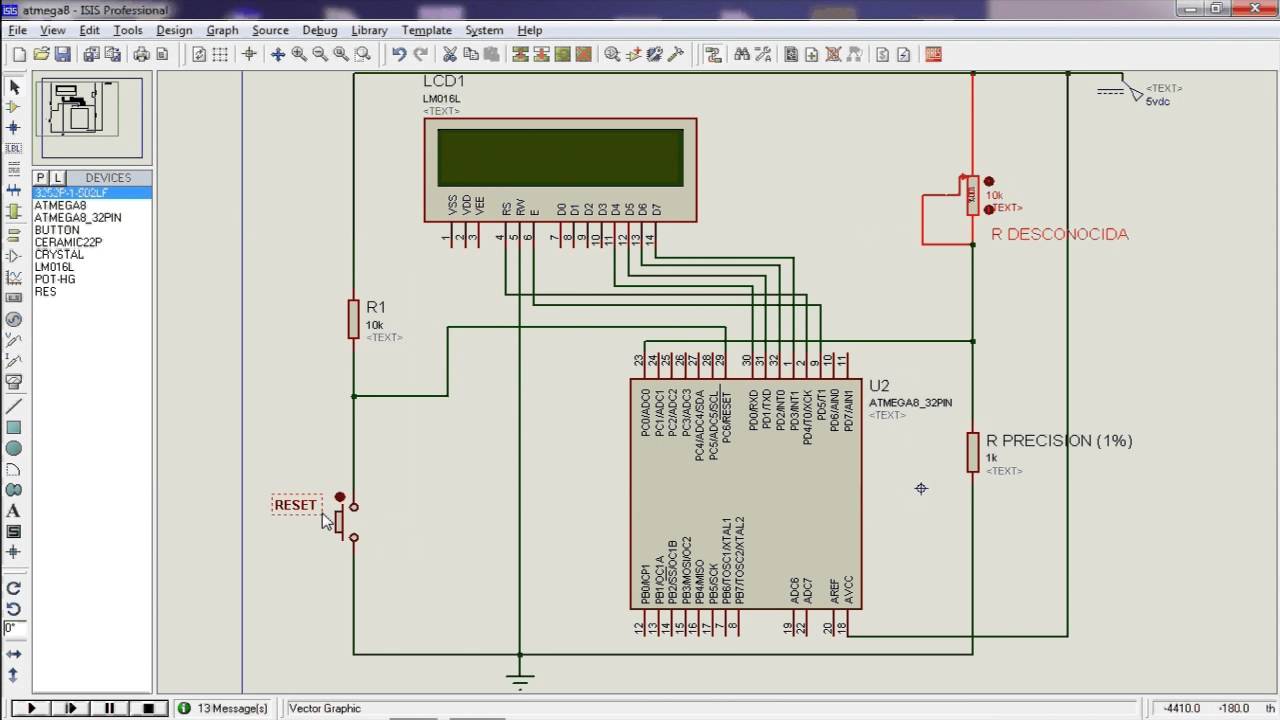 Leia mais sobre o artigo Simulação Incrível: OHMÍMETRO Digital com ATmega8 no Proteus!